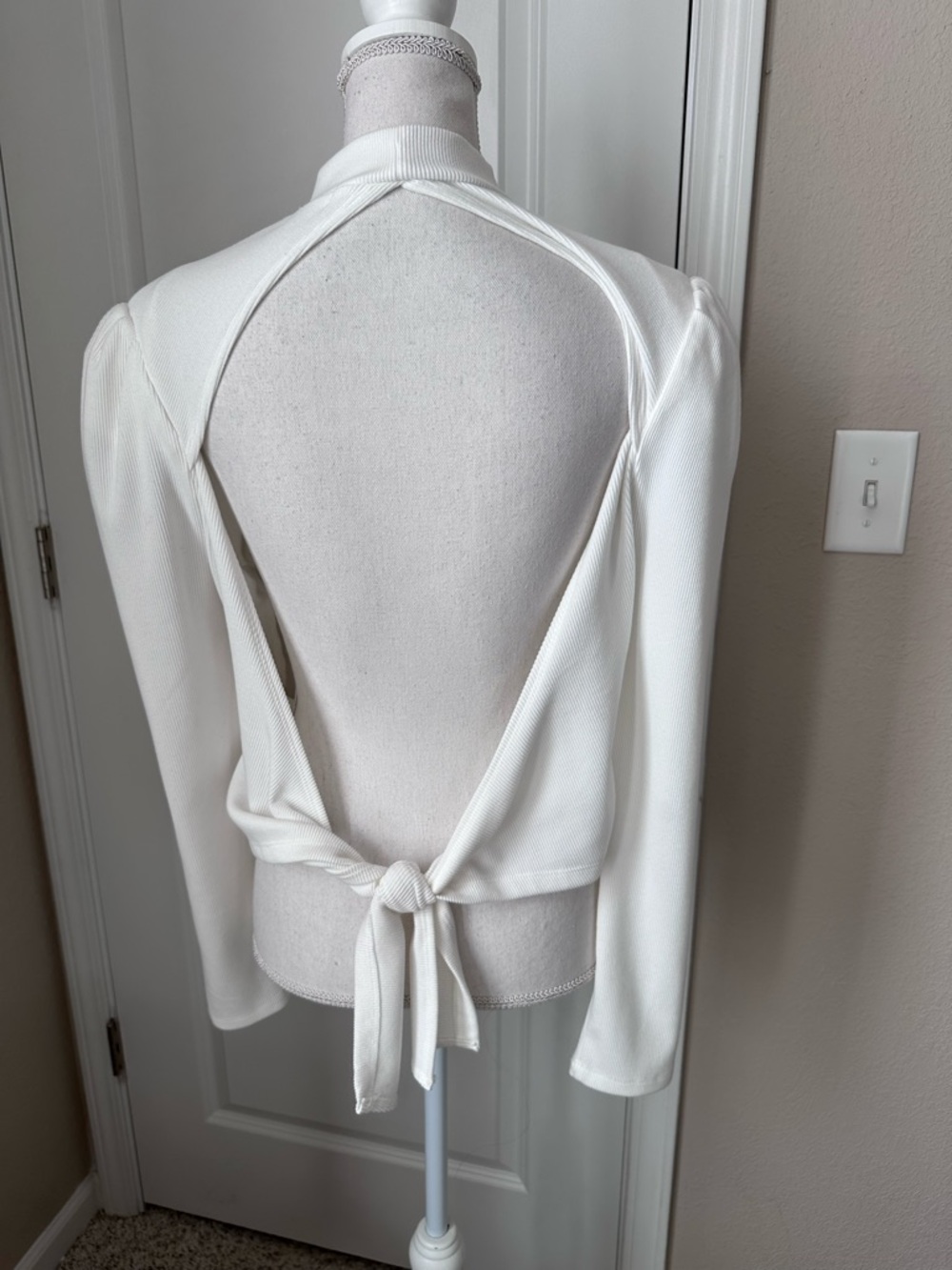 miami Mock Neck Open Back Top